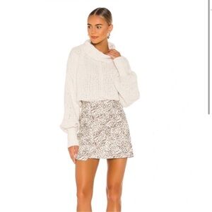 Free People Printed Fake Out Faux Wrap Skirt NWT